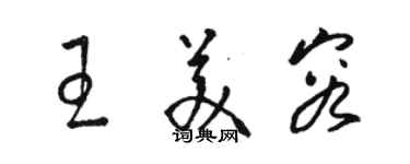 骆恒光王美容草书个性签名怎么写