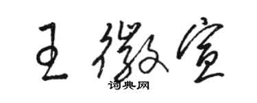 骆恒光王徽宣草书个性签名怎么写