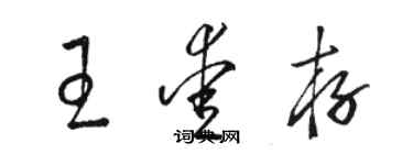 骆恒光王爱存草书个性签名怎么写