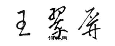 骆恒光王翠屏草书个性签名怎么写