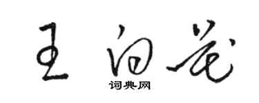 骆恒光王白花草书个性签名怎么写