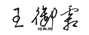 骆恒光王御霜草书个性签名怎么写