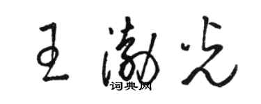 骆恒光王渤光草书个性签名怎么写