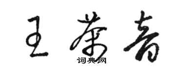 骆恒光王茶音草书个性签名怎么写