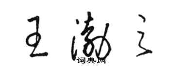 骆恒光王渤之草书个性签名怎么写