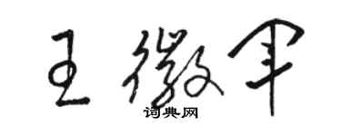骆恒光王徽军草书个性签名怎么写