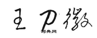 骆恒光王刀徽草书个性签名怎么写