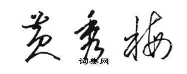 骆恒光黄秀梅草书个性签名怎么写