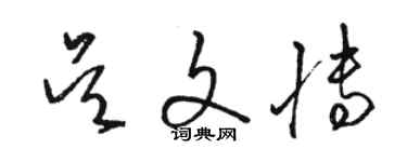 骆恒光吴文博草书个性签名怎么写