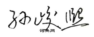 骆恒光孙峻熙草书个性签名怎么写
