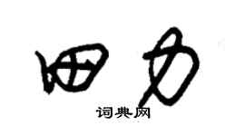 朱锡荣田力草书个性签名怎么写
