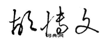 骆恒光胡博文草书个性签名怎么写