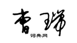 朱锡荣曹瑞草书个性签名怎么写