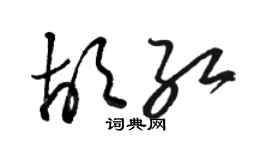 骆恒光胡红草书个性签名怎么写