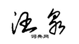 朱锡荣汪泉草书个性签名怎么写