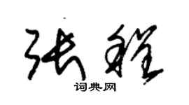 朱锡荣张程草书个性签名怎么写