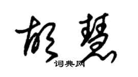 朱锡荣胡慧草书个性签名怎么写