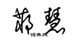 朱锡荣蒋慧草书个性签名怎么写