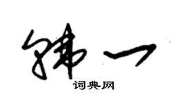朱锡荣韩一草书个性签名怎么写