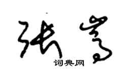 朱锡荣张嵩草书个性签名怎么写