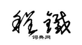 朱锡荣程铁草书个性签名怎么写