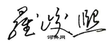 骆恒光罗峻熙草书个性签名怎么写