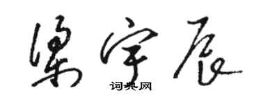 骆恒光梁宇辰草书个性签名怎么写