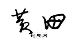 朱锡荣黄田草书个性签名怎么写