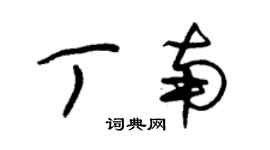 朱锡荣丁南草书个性签名怎么写