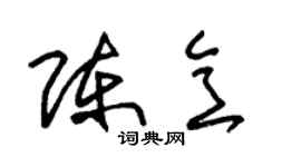 朱锡荣陈意草书个性签名怎么写
