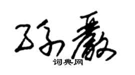 朱锡荣孙严草书个性签名怎么写