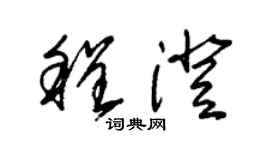 朱锡荣程澄草书个性签名怎么写