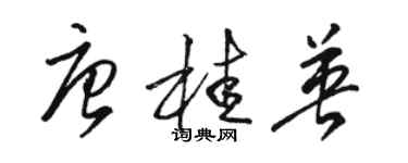 骆恒光唐桂英草书个性签名怎么写