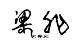 朱锡荣梁非草书个性签名怎么写