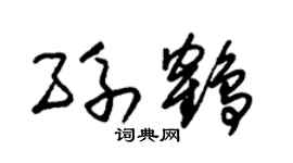 朱锡荣孙鹤草书个性签名怎么写