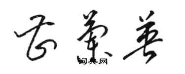 骆恒光曹兰英草书个性签名怎么写