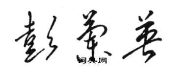 骆恒光彭兰英草书个性签名怎么写