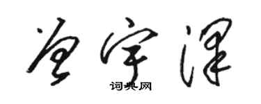 骆恒光曾宇泽草书个性签名怎么写