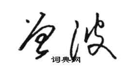 骆恒光曾波草书个性签名怎么写