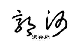 朱锡荣郭河草书个性签名怎么写