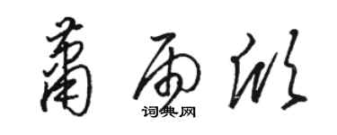骆恒光萧雨欣草书个性签名怎么写