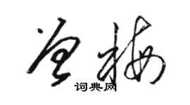 骆恒光曾梅草书个性签名怎么写