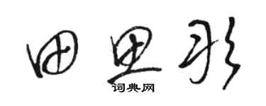 骆恒光田思彤草书个性签名怎么写