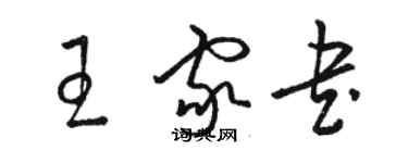 骆恒光王家书草书个性签名怎么写