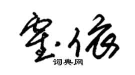朱锡荣霍依草书个性签名怎么写