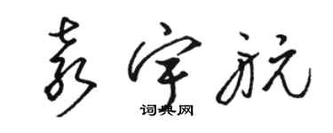 骆恒光袁宇航草书个性签名怎么写