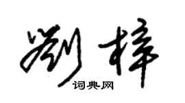 朱锡荣刘梓草书个性签名怎么写