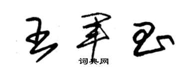 朱锡荣王军昌草书个性签名怎么写