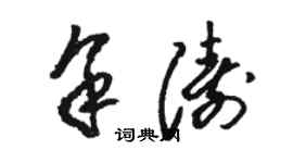 骆恒光余涛草书个性签名怎么写