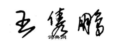 朱锡荣王隽鹏草书个性签名怎么写